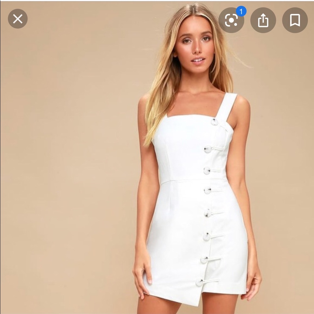 White mini dress w/ buttons